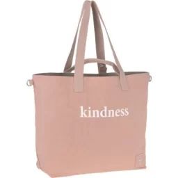 Sac à langer à anses Green Label en coton bio Statement rose