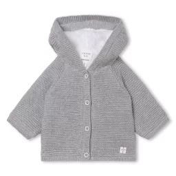 Veste en tricot à capuche Garçon Gris