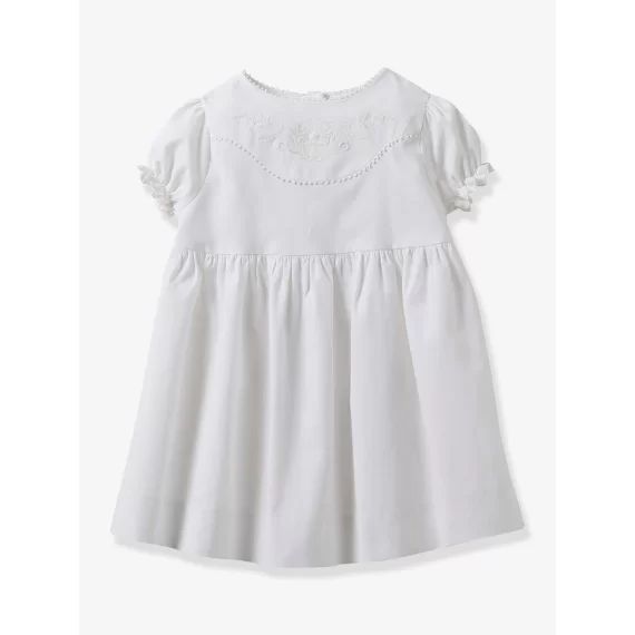 Robe brodée bébé collection fêtes et mariages CYRILLUS blanc