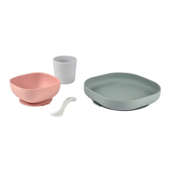 Set Vaisselle Silicone Béaba – Eucalyptus