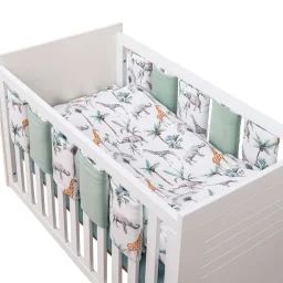 Tour De Lit Modulable Et Réversible Safari Safari, Vert, Gris, Blanc