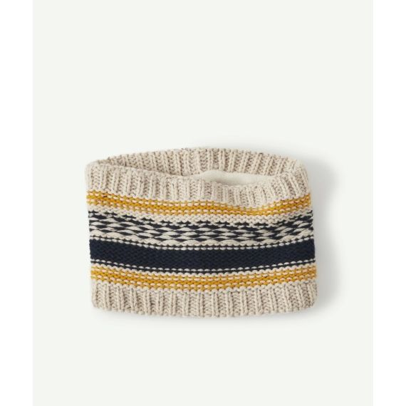 Snood écru en maille colorée bébé garçon en fibres recyclées –  – Soldes