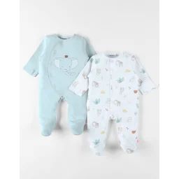 Set De 2 Pyjamas Bébé Jersey Blanc
