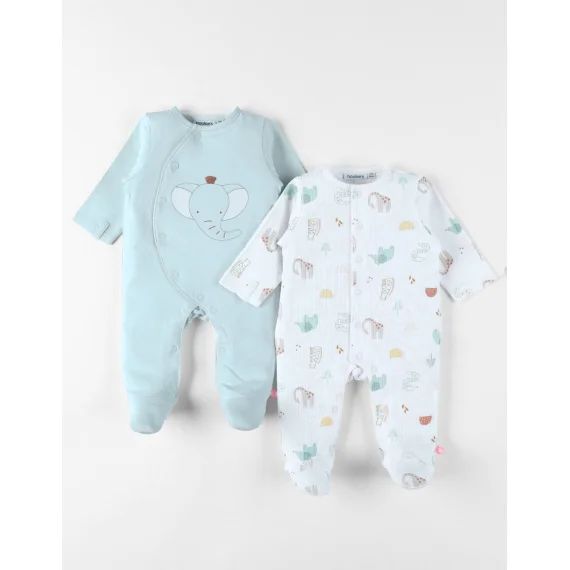 Set De 2 Pyjamas Bébé Jersey Blanc
