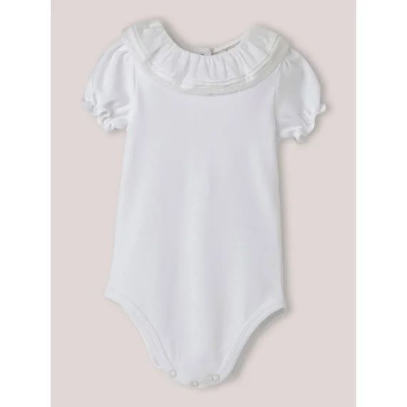 Body Col Plis Religieuses En Coton Biologique Blanc Pur