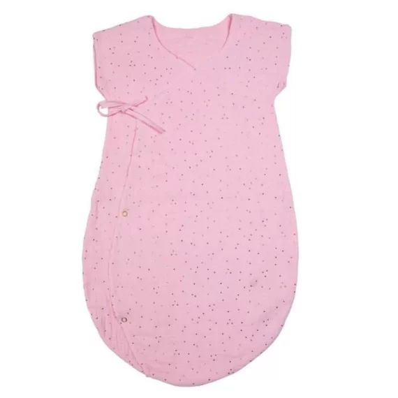 Gigoteuse d&rsquo;été légère en double gaze de coton uni rose