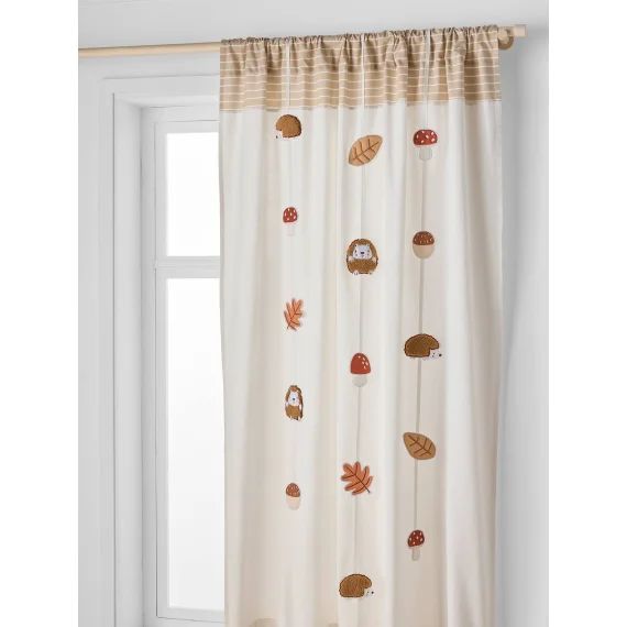 Rideau guirlande tube tamisant Hérisson beige