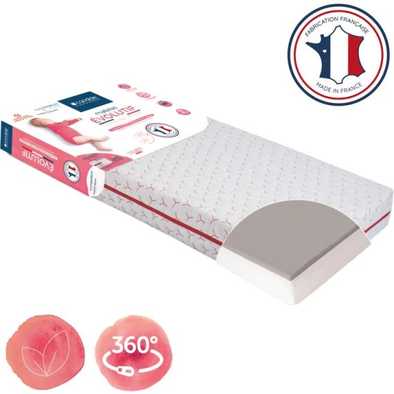 Matelas évolutif déhoussable antibactérien (70 x 140 cm)