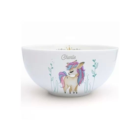 Bol en porcelaine Licorne (personnalisable)
