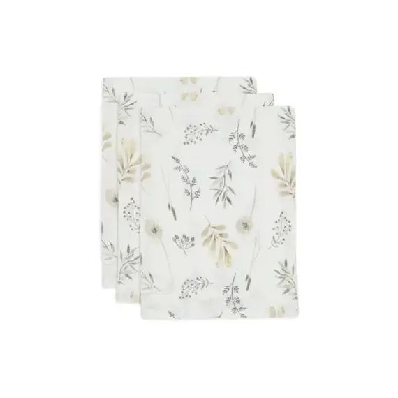 Gants de toilette x3 gaze de Coton Wild Flowers –
