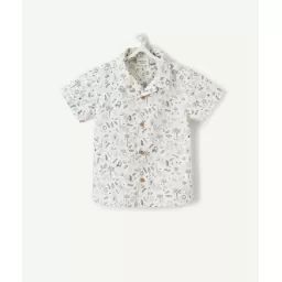 La chemise manches courtes blanche imprimé savane –  – Soldes