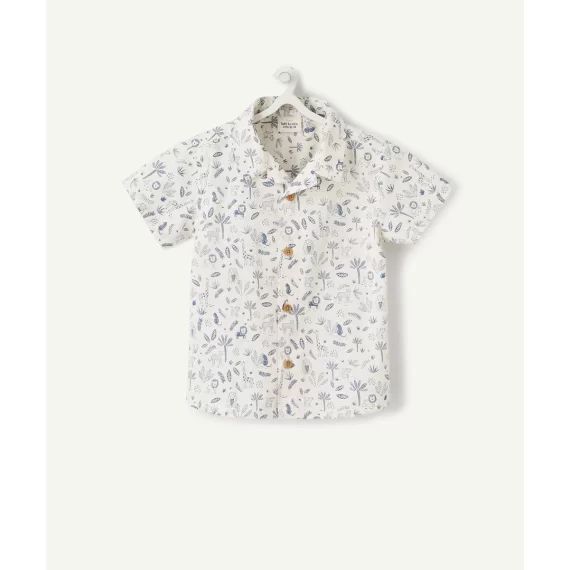 La chemise manches courtes blanche imprimé savane –  – Soldes