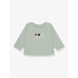 Sweat coeur fille PETIT BATEAU vert amande