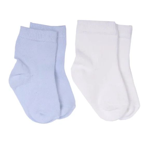 Chaussettes Bébé En Coton Bio Lot De Deux Paires Écru / Bleu