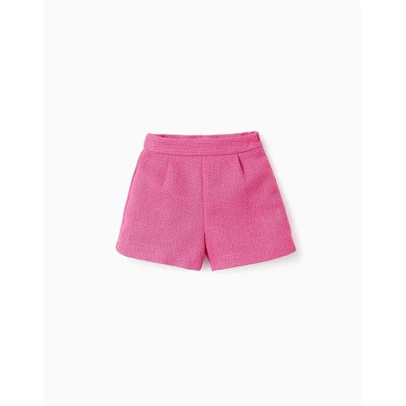 Short En Tweed Rose Foncé