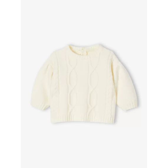 Pull torsadé bébé écru