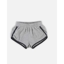 Bermuda Rayé En Jersey Froissé Gris
