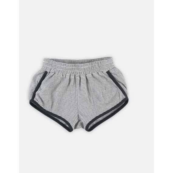 Bermuda Rayé En Jersey Froissé Gris