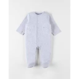 Pyjama Naissance 1 Pièce Éléphant En Jersey Chiné Gris