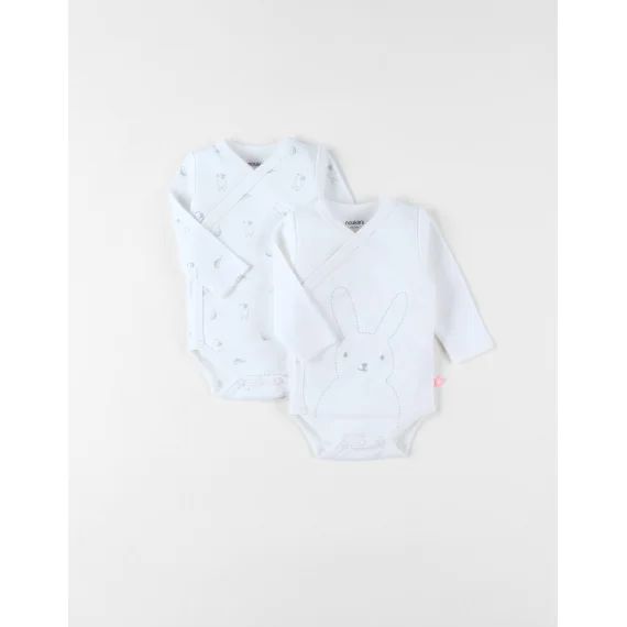 Set De 2 Bodies Naissance En Coton Blanc