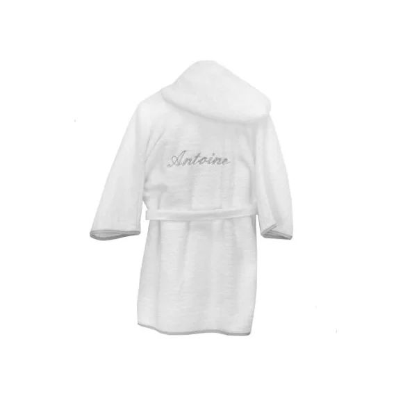 Peignoir biais gris personnalisable (12 mois)