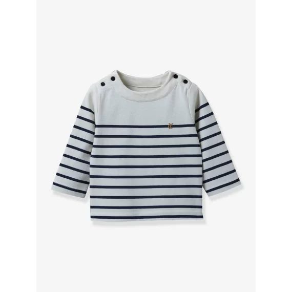 T-shirt marinière Bébé CYRILLUS rayé bleu