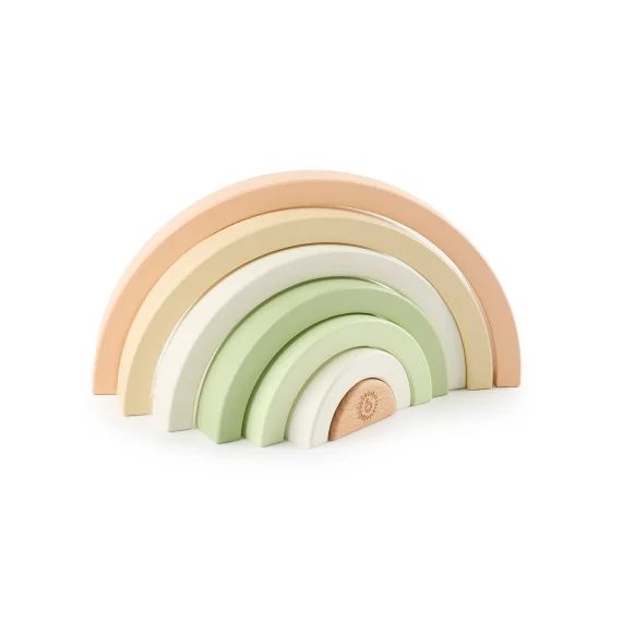 Arc-en-ciel En Bois À Empiler Lapin Fine