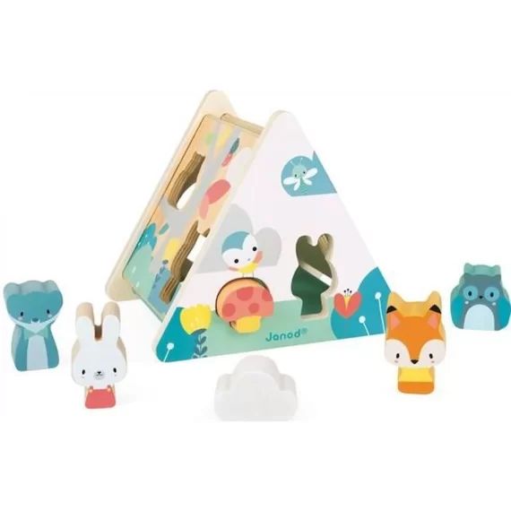 Boîte à Formes Pure JANOD – Bois – Dès 18 Mois – Couleurs Douces et Apaisantes vert
