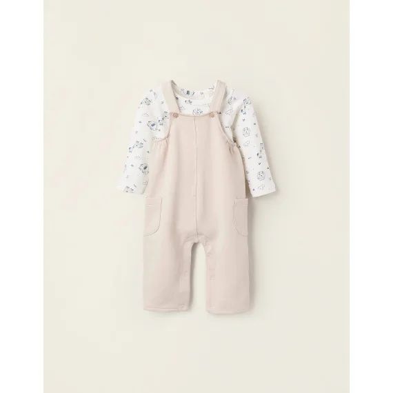 Body + Salopette Gratté Gris Clair