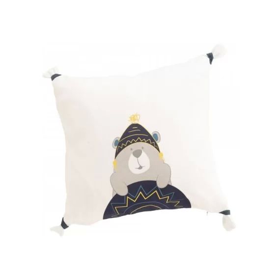 Coussin carré ours Lama M&rsquo;ours (35 x 35 cm)