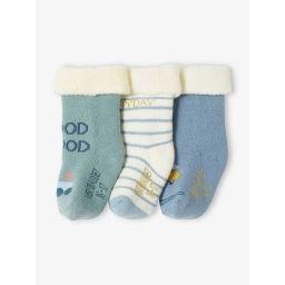 Lot de 3 paires de chaussettes avion et train bébé garçon bleu glacier