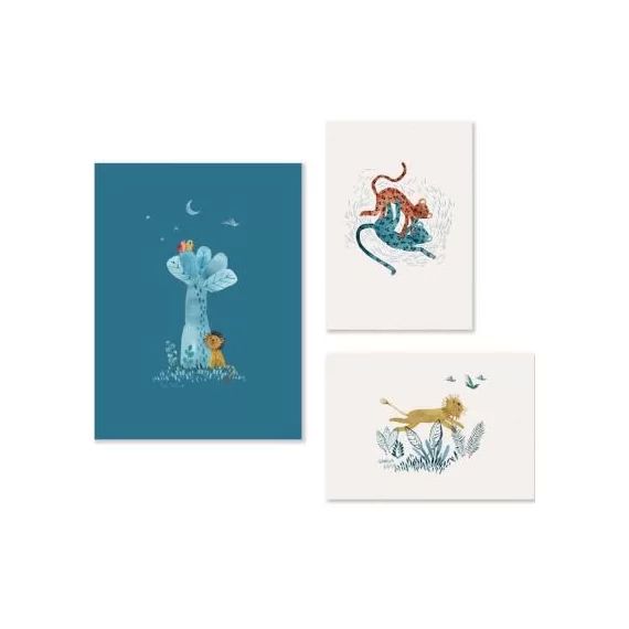 Set de 3 affiches Sous mon baobab