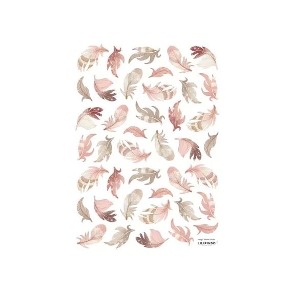 Planche de stickers A3 Plumes roses
