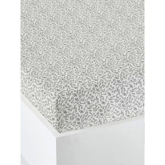 Drap-housse bébé GREEN FOREST écru / gris