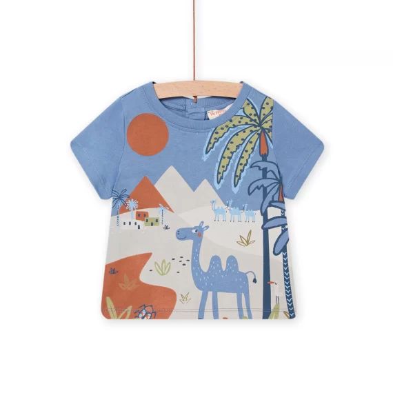 T-shirt Manches Courtes Bleu Glacier Bébé Garçon