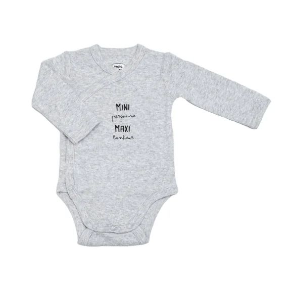Body Bébé Ouverture Croisée Gris