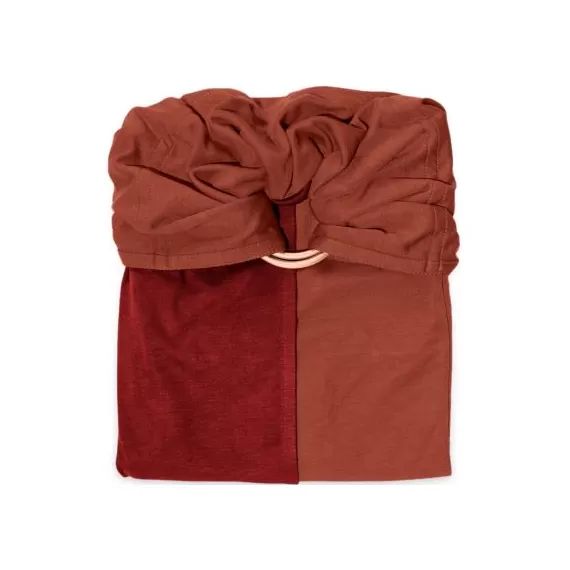 Petite écharpe Sling sans noeud réversible fauve, rouge Bourgogne
