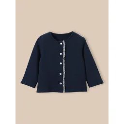 Cardigan En Molleton En Coton Biologique Marine