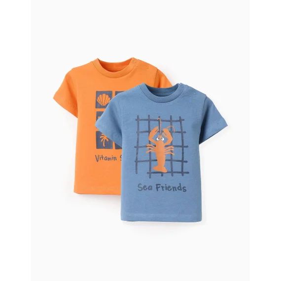 Pack 2 T-shirts En Coton Bleu
