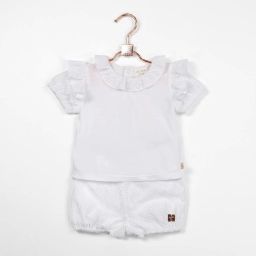 Short en broderie anglaise Fille Blanc