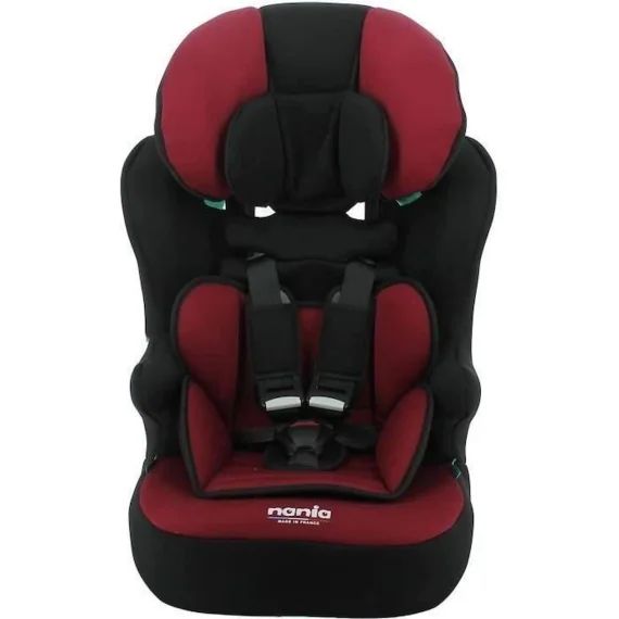 Siège auto ceinturé NANIA RACE I 76-140 cm R129 – de 3 à 10 ans – Têtière régable – Base inclinable – Rouge – Fabrication Française rouge