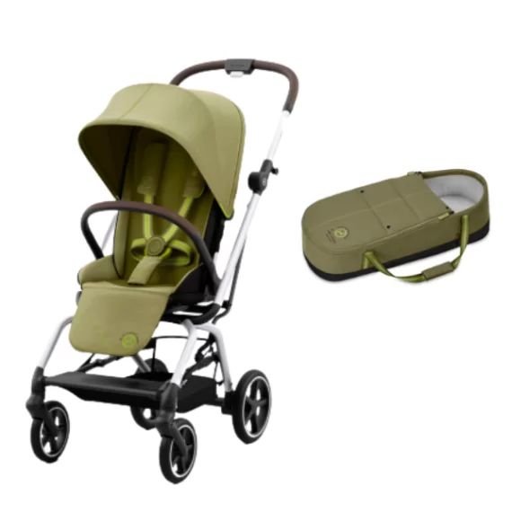 Poussette Cybex Eezy S Twist PLUS 2 – Châssis Silver + Cocoon S – Nature Green (2022)