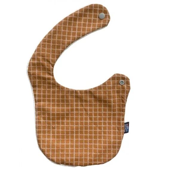 Bavoir nourrisson – Carreau camel marron