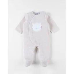 Pyjama En Velours Côtelé, Coeur Beige
