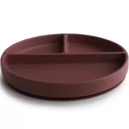 Assiette à compartiments en silicone avec ventouse Woodchuk