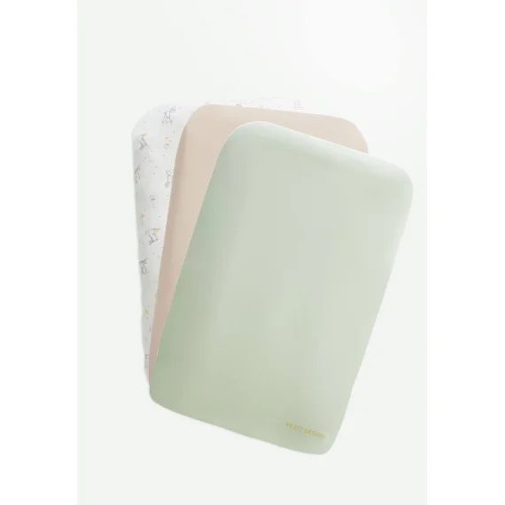 Lot De 3 Housse De Matelas À Langer Hello Baby Ecru