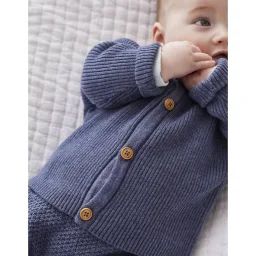 Cardigan en tricot boutonné bleu