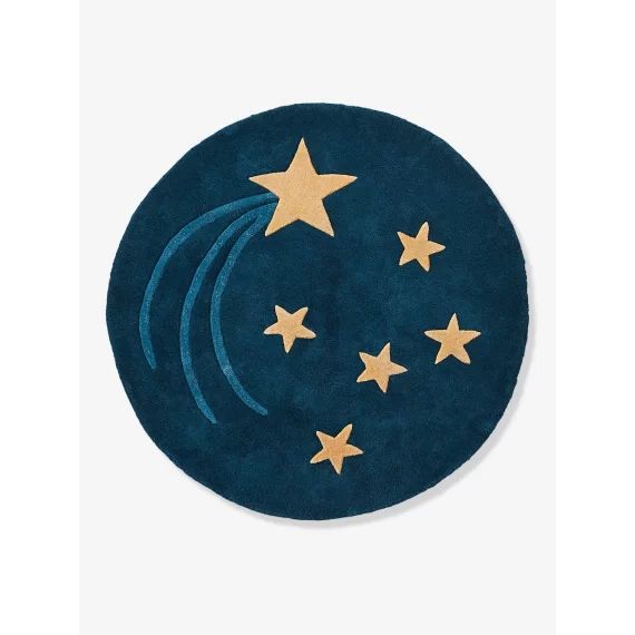 Tapis rond tufté Ciel étoilé bleu