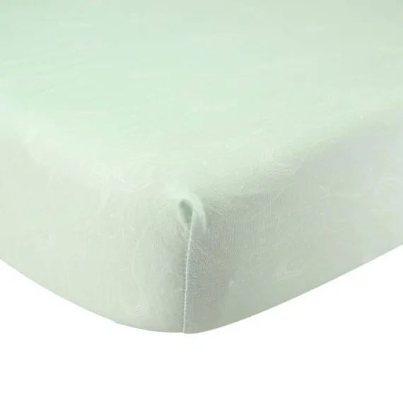 Drap Housse Bébé – Vert D&rsquo;eau À Motifs Océan Vert