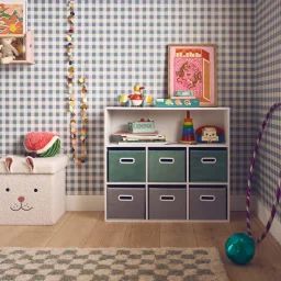 Meuble De Rangement Enfant 6 Paniers Velours Camille Vert
